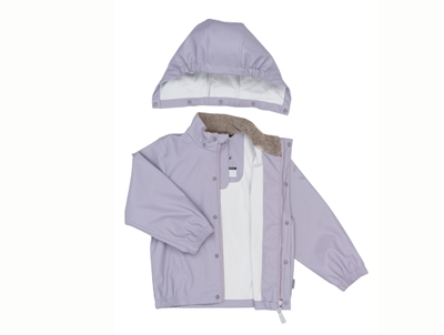 Mikk-line regnsæt lavender gray med åben jakke