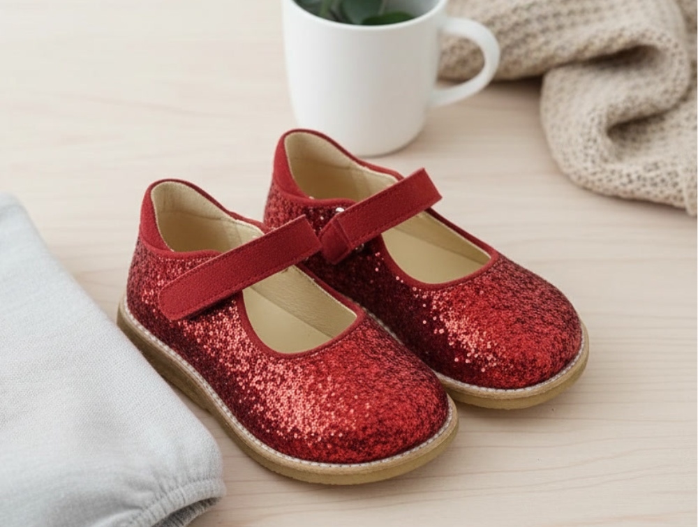 Angulus Rød Glitter Tullesko - Str. 23