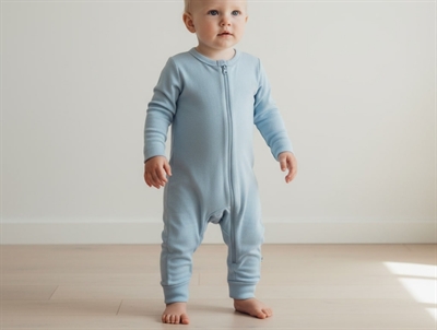 Joha uldheldragt i blå med 2-i-1 fod