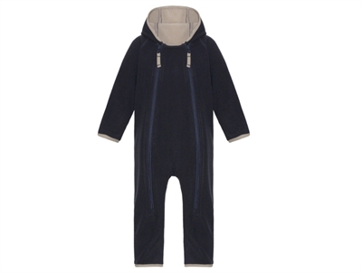 Ver de Terre fleecedragt i navy og mocca med hætte
