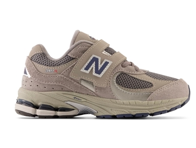 New Balance 2002 børnesneaker i grå nuance med velcrolukning