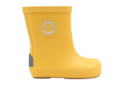 Mikk-Line gummistøvler i gul nuance med refleksdetaljer