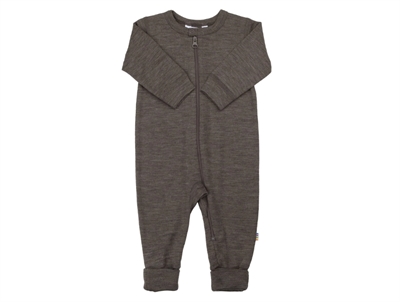 Joha heldragt i brun melange merinould og silke med lynlås og 2-i-1 fod