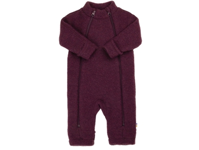 Joha ulddragt i blommefarvet børstet merinould med dobbelt lynlås  