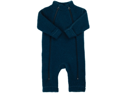 Joha ulddragt i mørk turkis børstet merinould med dobbelt lynlås  