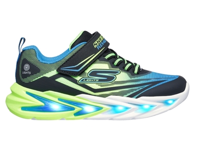 Skechers Flex-Glow Ultra sneaker i sort med lime detaljer og lys