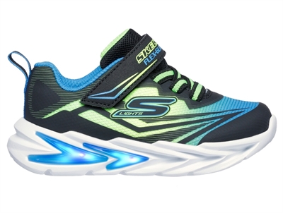 Skechers Flex-Glow Ultra sneaker sort med lime detaljer og blinkende lys