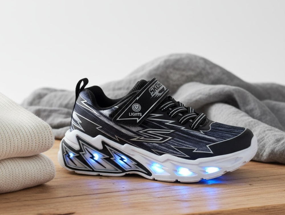 Skechers Light Storm 2.0 Bolt-brights Sneaker Sort Med Blinklys - Str. 27