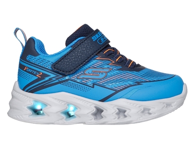 Skechers Vortex 2.0 Veltrox sneaker blå med lys og velcro
