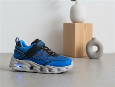 Skechers Vortex 2.0 Veltrox sneaker blå med lys og velcro