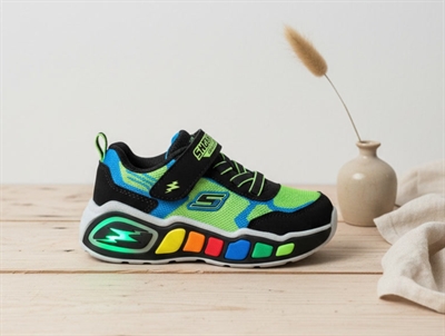 Skechers Play Scene Storm sneaker grøn med blinklys