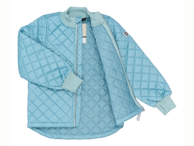 Mikk-line lyseblå termo jakke med quilt og åben front