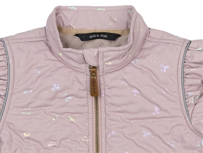 Mikk-line rosa termo jakke med flæser og foil-sløjfer