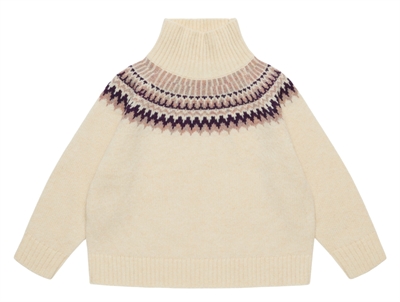 FUB sweater i lammeuld med fair isle mønster