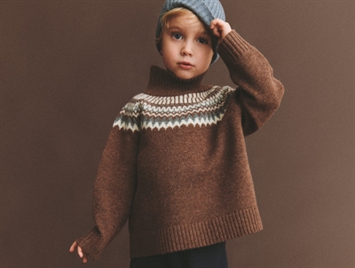 FUB sweater i lammeuld med fair isle mønster