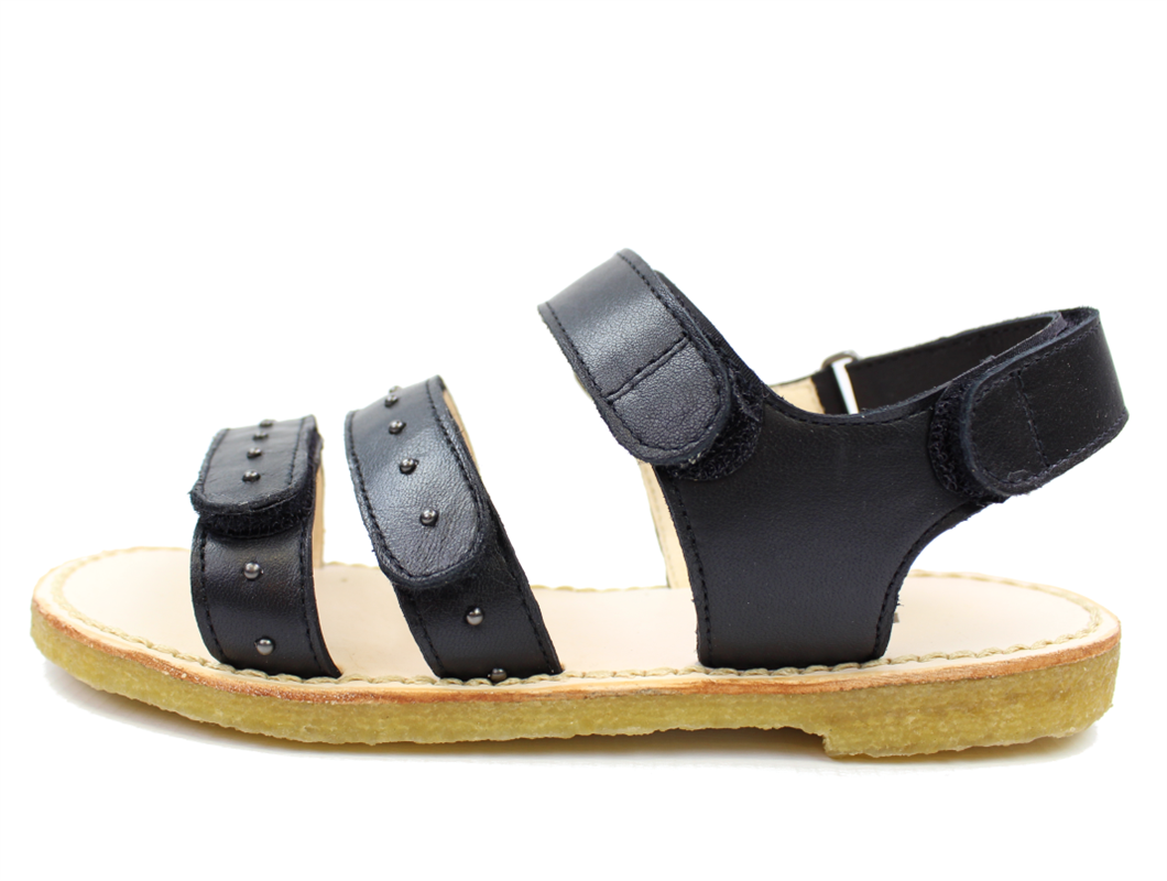 sandal sort læder med nitter | Black | str. 30-36 |