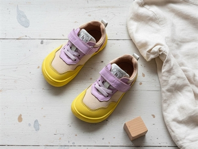 Bisgaard Baloo barfodssneaker i lemon med elastik og velcro