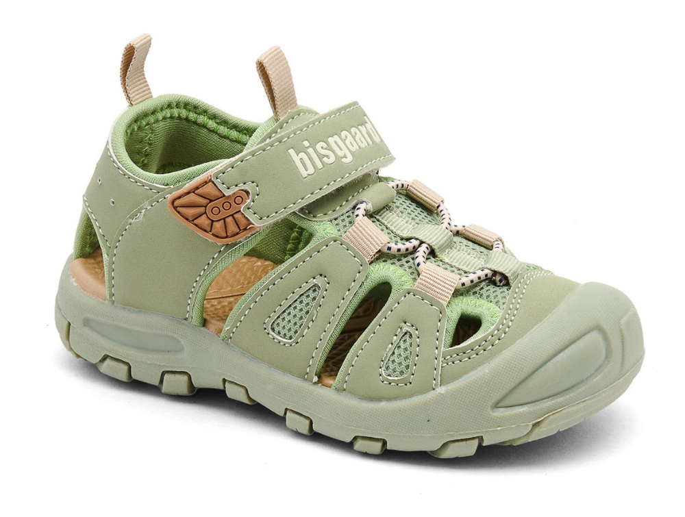 Bisgaard Parker Sandalo Bambino | Marrone, Tessuto Traspirante, Chiusura Elasticizzata E Velcro, Taglia 33 EU