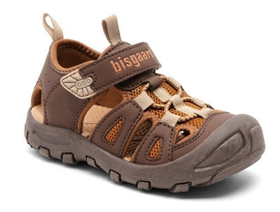 Bisgaard Parker sandal i brun nuance med velcrolukning