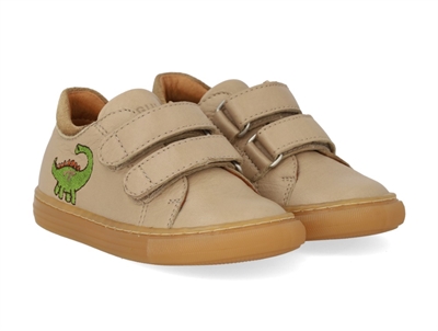 Angulus begynder sneaker i sand med dinobroderi og velcro
