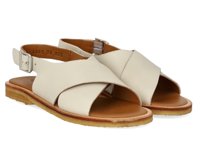 Angulus krydssandal oatmilk med spænde og åben tå