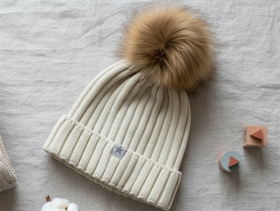 Huttelihut sand alpaca pompom hue