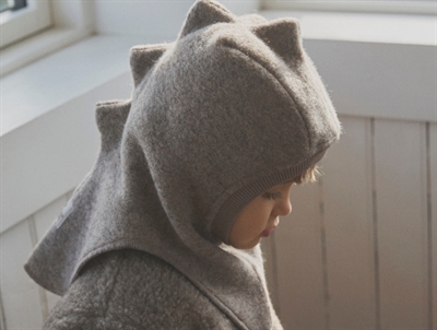 Huttelihut elefanthue camel melange med trekantet design