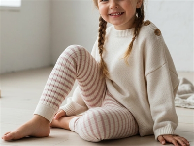 MP Kallie leggings silver pink med striber bomuld