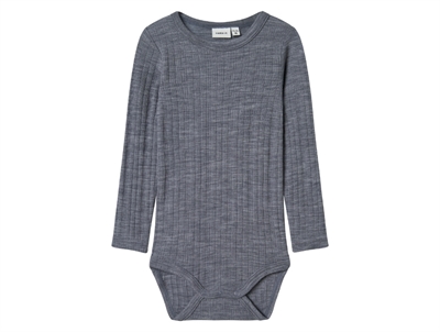 Name It uld body i folkstone gray merinould med ribstruktur
