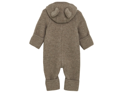 Huttelihut køredragt savannah melange set bagfra med hætte og ører