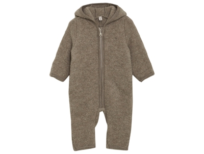 Huttelihut køredragt savannah melange set forfra med hætte og ører