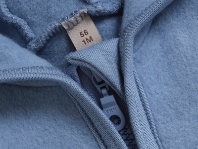 Huttelihut køredragt windward blue lynlåsdetalje