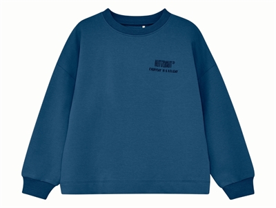 Huttelihut sweatshirt i blå bering sea med broderet logo
