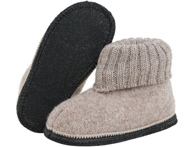 HUTTEliHUT uldhjemmesko camel melange