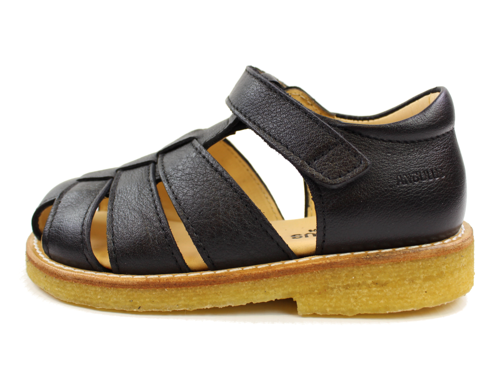 Angulus sandal sort læder klassisk 5026-101 | str. 24-30 | TILBUD