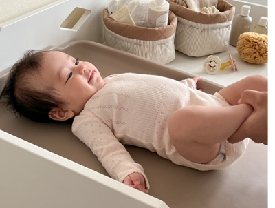 Cam Cam Copenhagen quiltede opbevaringskurve Classic Stripes Camel i sæt af to