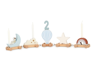 Cam Cam Copenhagen fødselsdagstog Dreamland i lyse pastelfarver på fødselsdagsbord