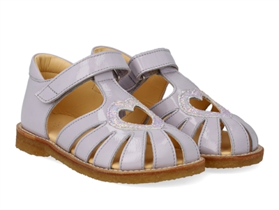 Angulus hjertesandal lilac/unicorn glitter med velcro