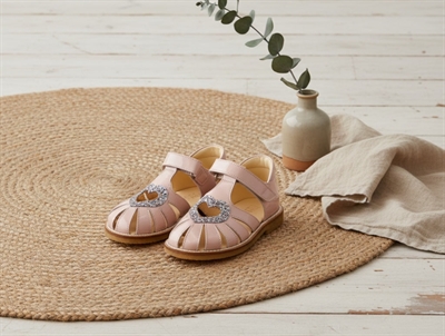 Angulus hjertesandal rosebud/pastel multi glitter (smal)