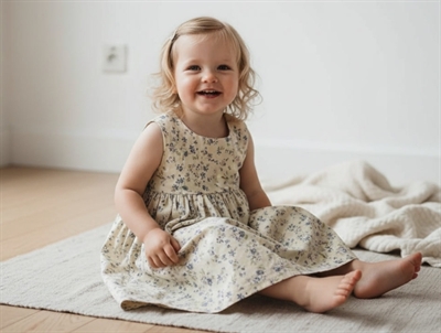 Wheat kjole Pinafore alabaster flowers