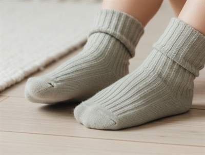 MP strømper desert sage med rib og ombuk