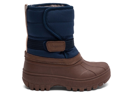 Bisgaard Pacson snestøvle navy med uldfoer set fra siden