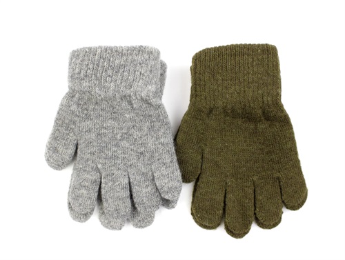 Celavi Military Olive Fingervanter Uld/nylon (2-pak) - Str. 3-6y