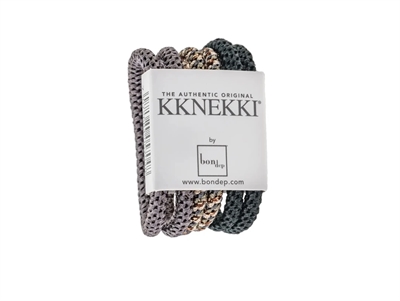 Kknekki hårelastikker grey mix slim (6-pak)