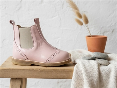 Angulus rosa/beige støvlette med hulmønster