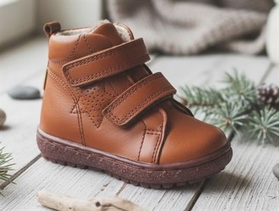 Bisgaard vinterbegyndersko Eli brandy med velcro og TEX