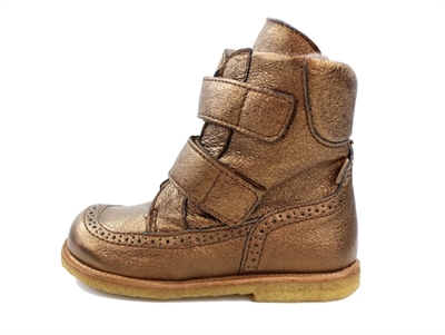 Bisgaard vinterstøvle Elba bronze med velcro og TEX