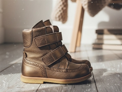 Bisgaard vinterstøvle Elba bronze med velcro og TEX