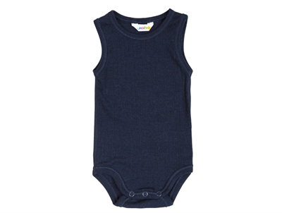 Joha navy body uden ærmer i merinould