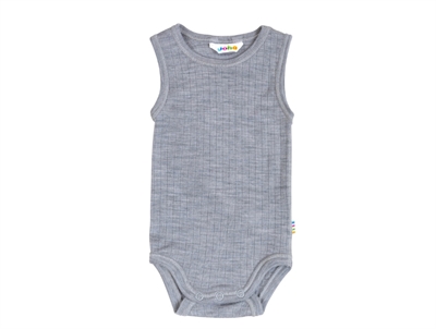 Joha lysegrå meleret body uden ærmer i merinould